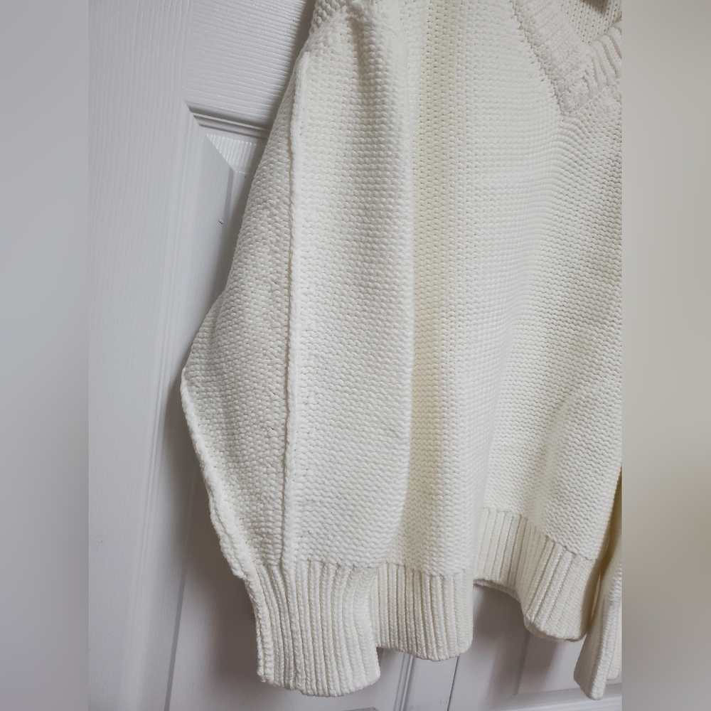 Free People Alli V-Neck Sweater/Optic Whitey6 - Picture 6 of 16